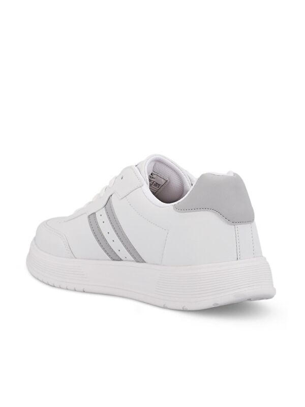 ZIPPER I Erkek Sneaker Ayakkabı Beyaz / Gri - Görsel 4