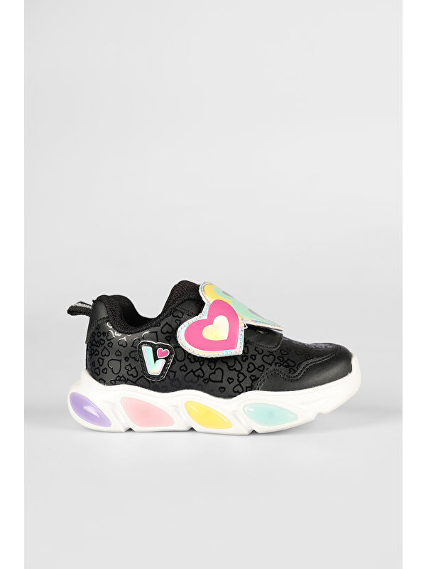 Lovely Işıklı Kız Bebek Siyah Spor Ayakkabı - Görsel 2