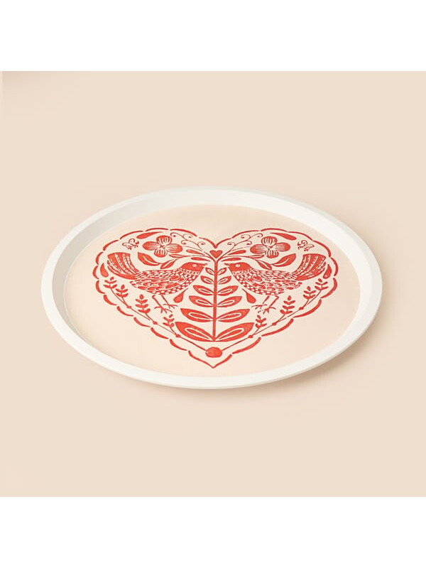 Evidea Kitchen Bird Heart Toya Küçük Tepsi - Renkli - 31 cm