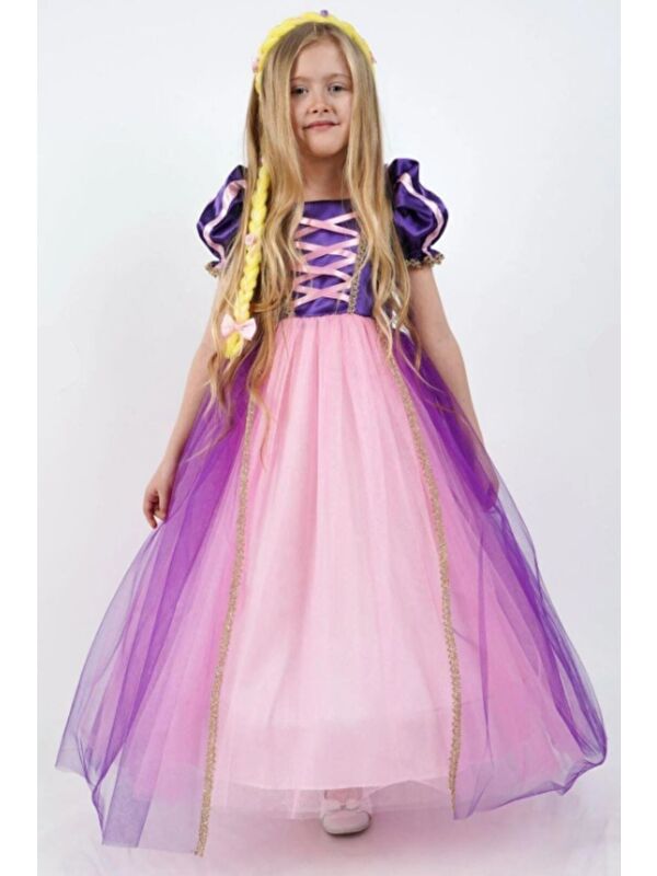 Cantoy Rapunzel Prenses Kız Çocuk Elbise