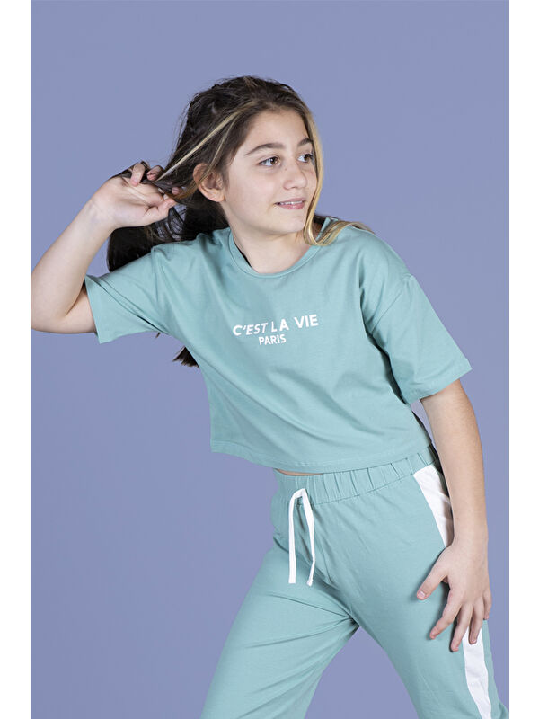 Toontoykids Kız Çocuk Crop Model Tişört