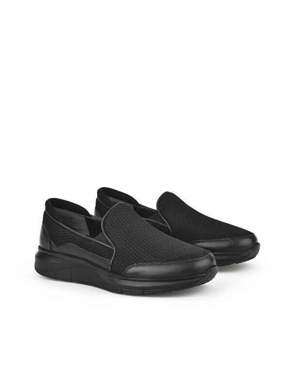 Erkek Hakiki Deri Konfor Ayakkabı 151123Z3680 Siyah - Görsel 3