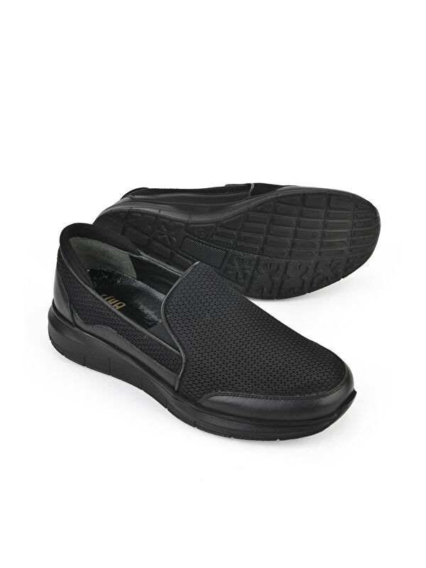 Erkek Hakiki Deri Konfor Ayakkabı 151123Z3680 Siyah - Görsel 5