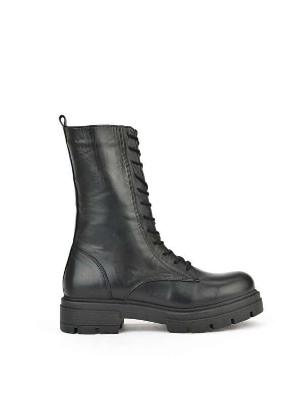 Kadın Hakiki Deri BOT 15319Z66358 Siyah - Görsel 2