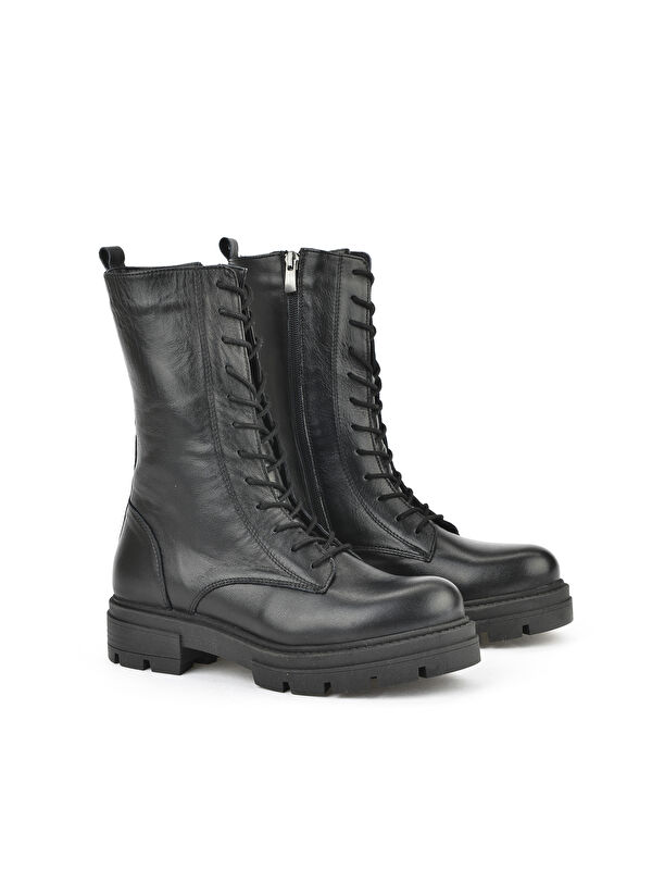 Kadın Hakiki Deri BOT 15319Z66358 Siyah - Görsel 3