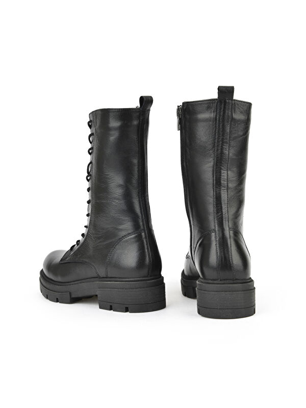 Kadın Hakiki Deri BOT 15319Z66358 Siyah - Görsel 4