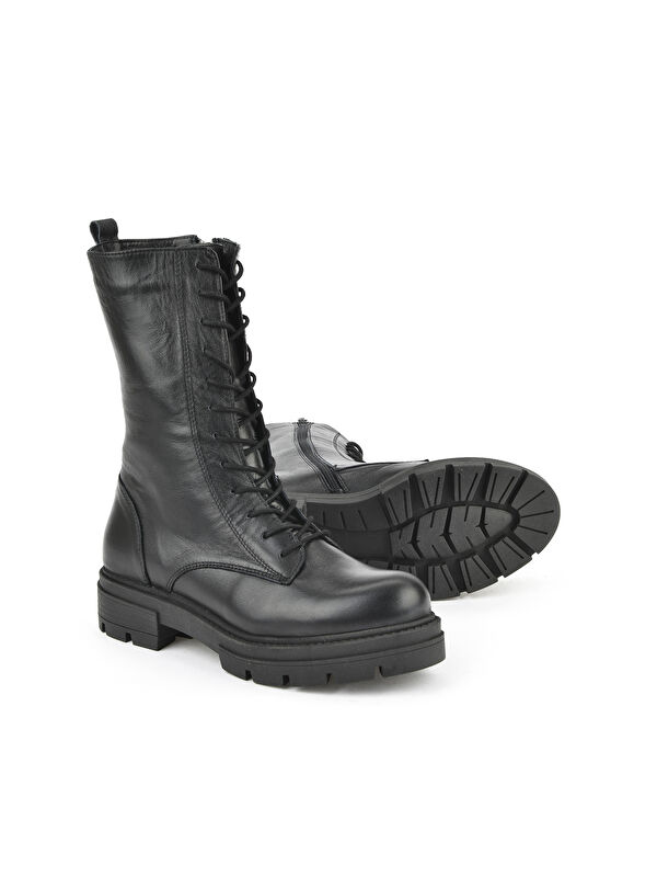 Kadın Hakiki Deri BOT 15319Z66358 Siyah - Görsel 5