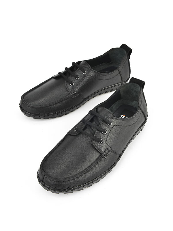 Erkek Hakiki Deri Ayakkabı 1511040ZY18232 Siyah - Görsel 6