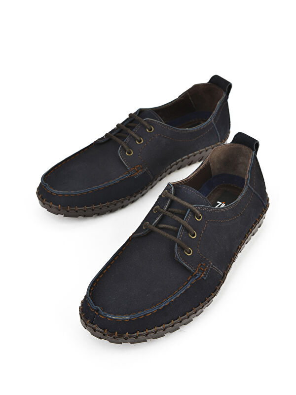 Erkek Hakiki Deri Ayakkabı 1511040ZY182322 Lacivert - Görsel 6