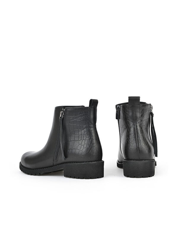 Kadın Hakiki Deri BOT 15319Z6103 Siyah - Görsel 4