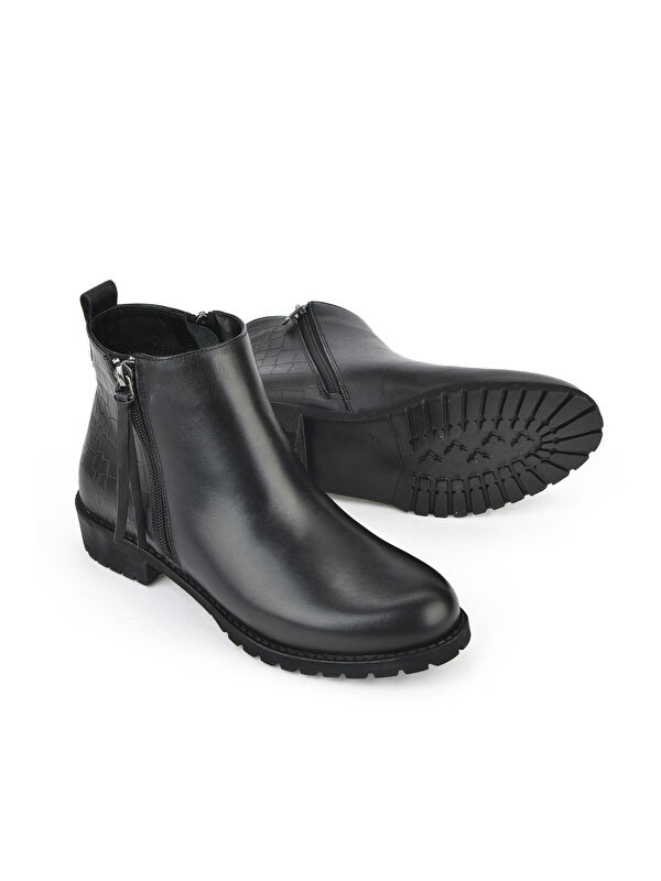 Kadın Hakiki Deri BOT 15319Z6103 Siyah - Görsel 5