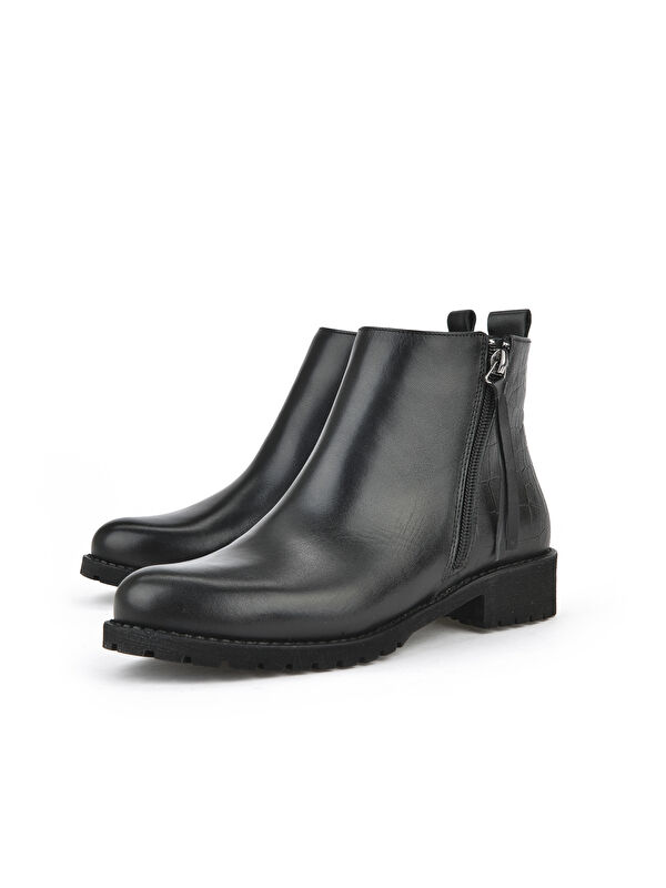 Kadın Hakiki Deri BOT 15319Z6103 Siyah - Görsel 6