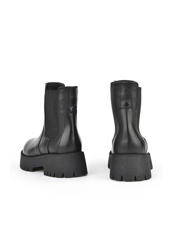 Kadın Hakiki Deri BOT 15319Z66453 Siyah - Görsel 4