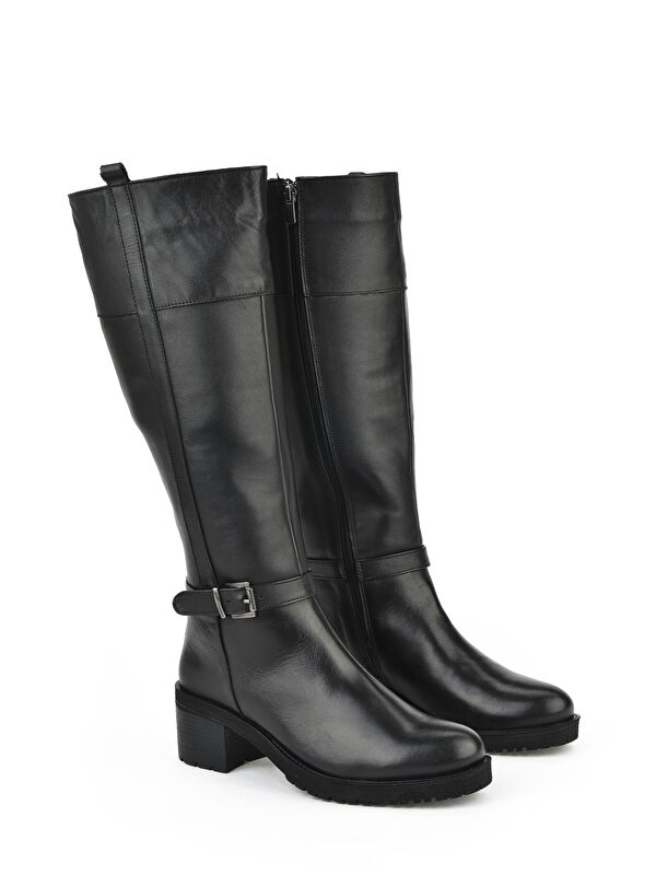 Kadın Hakiki Deri Çizme 15319Z8006 Siyah - Görsel 3