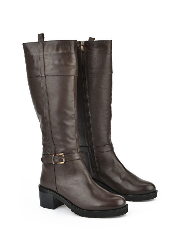 Kadın Hakiki Deri Çizme 15319Z8006 Kahve - Görsel 3