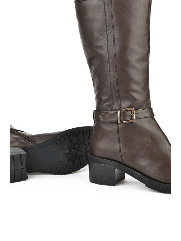 Kadın Hakiki Deri Çizme 15319Z8006 Kahve - Görsel 5