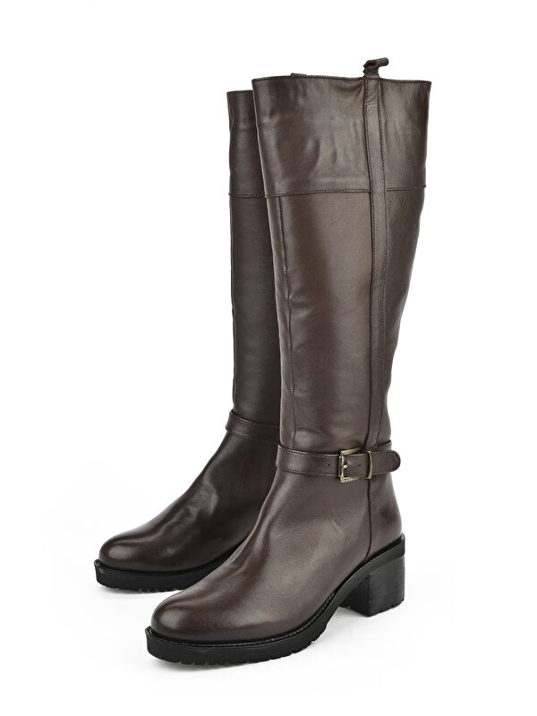 Kadın Hakiki Deri Çizme 15319Z8006 Kahve - Görsel 6