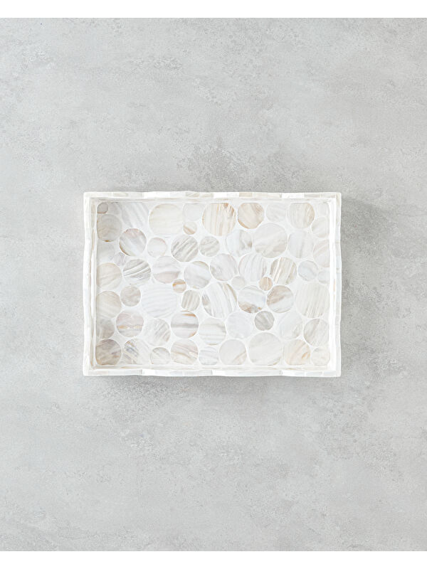 English Home Perrine Dekoratif Tepsi 35x25x5cm Krem