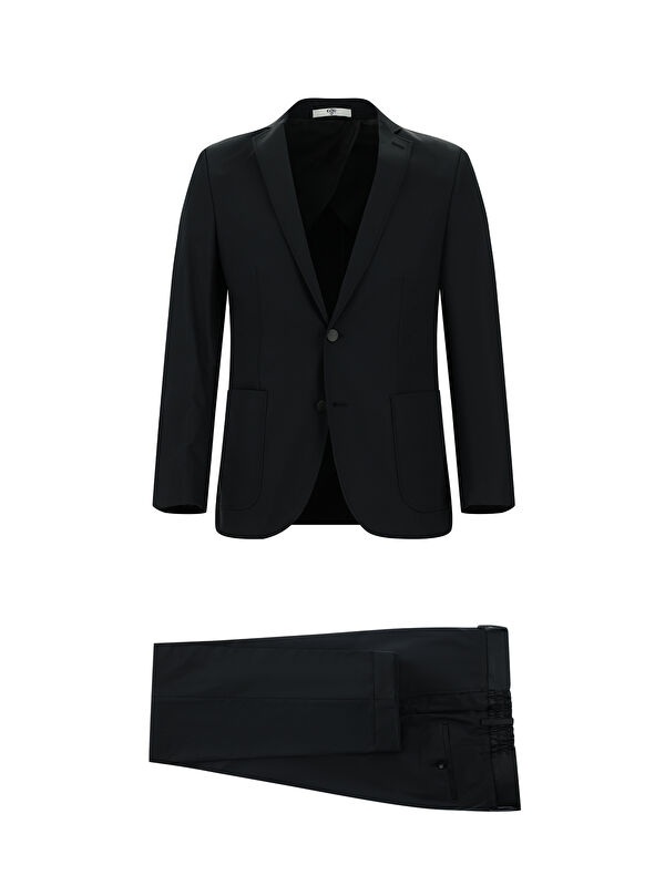 Kiğılı Super Slim Fit Ekstra Dar Kesim Beli Lastikli Pamuklu Takım Elbise