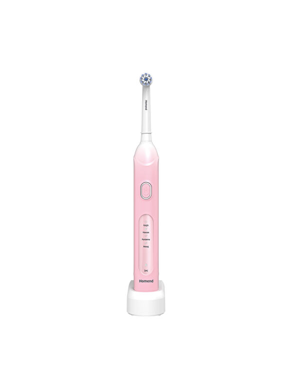 Homend Brushboss 4701H 4 Modlu 21 Kullanım Süreli Akıllı Zamanlayıcılı Şarjlı Diş Fırçası Pembe