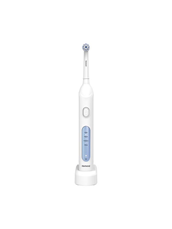 Homend Brushboss 4701H 4 Modlu 21 Kullanım Süreli Akıllı Zamanlayıcılı Şarjlı Diş Fırçası Beyaz