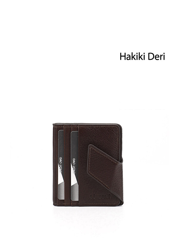 GÖNDERİ(R) KOYU KAHVE Hakiki Deri Unisex Kartlık
