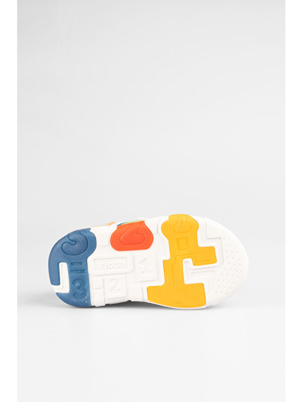 Number Işıklı Unisex Okul Öncesi Beyaz/Mavi Spor Ayakkabı - Görsel 8