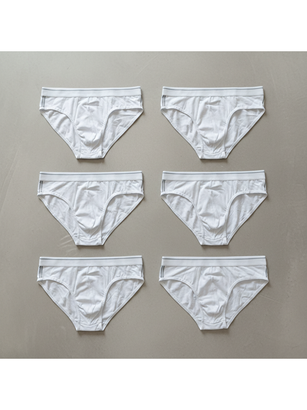 Bonbon Erkek 6'Lı Paket Beyaz Renk Slip Bb2787