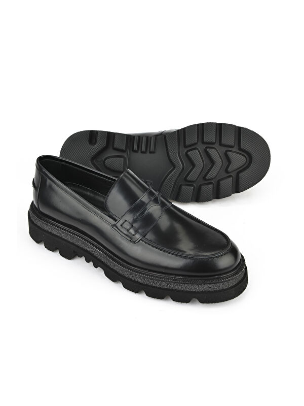 Erkek Hakiki Deri Ayakkabı 153745Z29201 Siyah - Görsel 5
