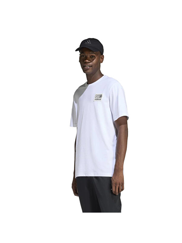 Adidas Memories Of Sport Patch Erkek Beyaz Yuvarlak Yaka Tişört