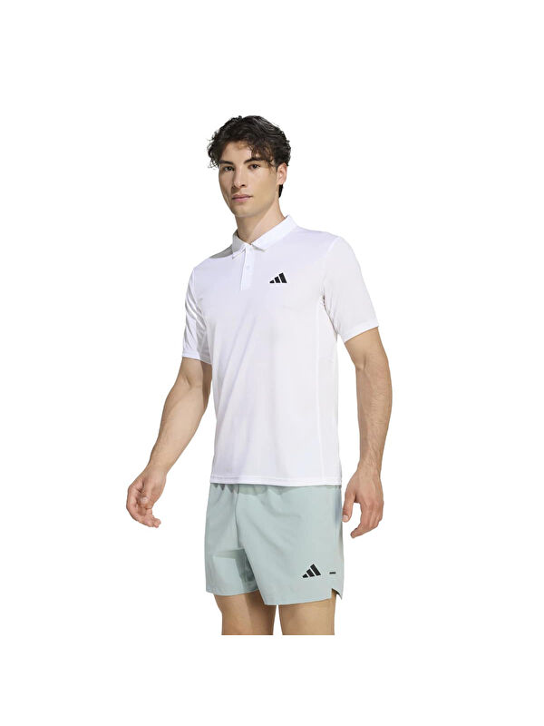 Adidas Workout Essentials Basic Erkek Beyaz Polo Yaka Tişört