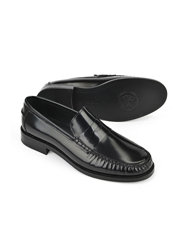 Erkek Hakiki Deri Ayakkabı 15350Z6868 Siyah - Görsel 5