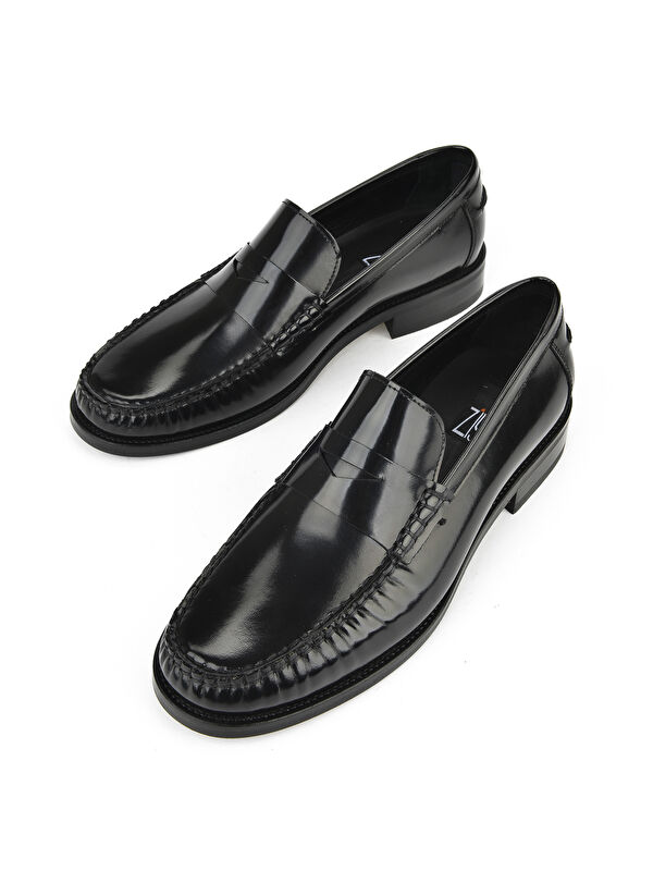 Erkek Hakiki Deri Ayakkabı 15350Z6868 Siyah - Görsel 6