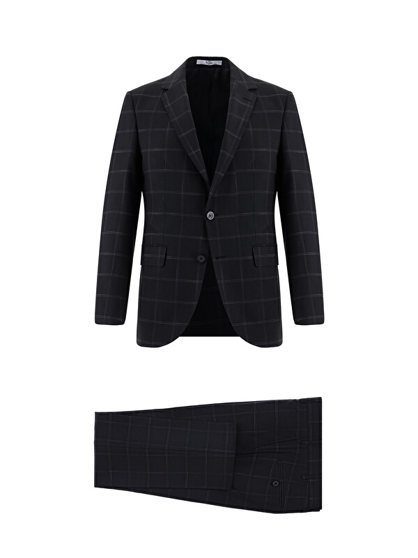 Kiğılı Slim Fit Dar Kesim Klasik Ekose Takım Elbise