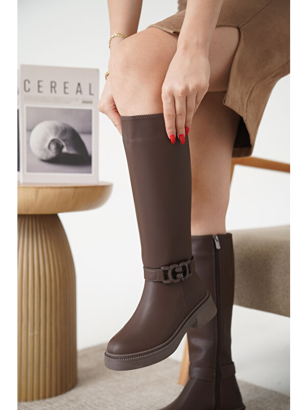 D942 Soğuk Geçirmez Kışlık Kadın Çizme - Görsel 3