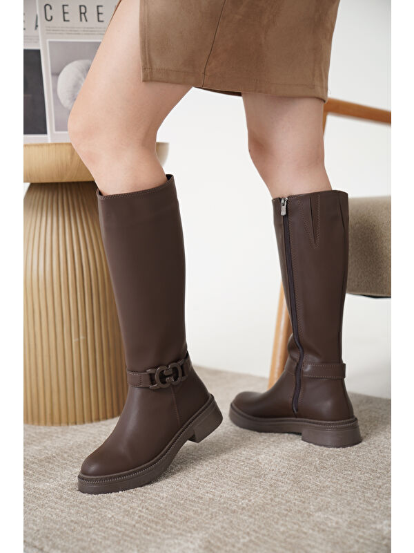 D942 Soğuk Geçirmez Kışlık Kadın Çizme - Görsel 4