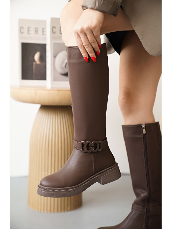 D942 Soğuk Geçirmez Kışlık Kadın Çizme - Görsel 5