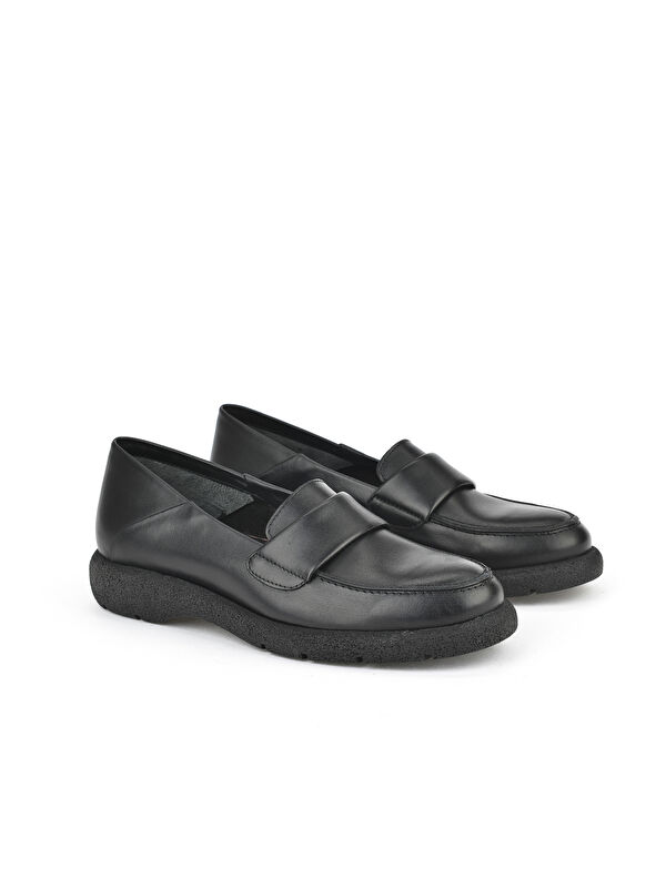 Kadın Hakiki Deri Ayakkabı 15319Z44307 Siyah - Görsel 3