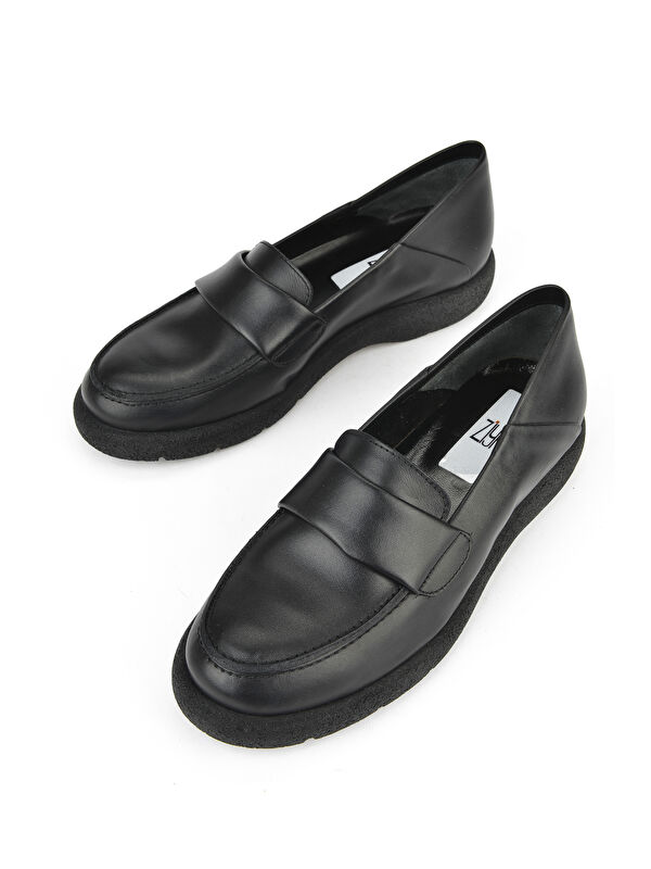 Kadın Hakiki Deri Ayakkabı 15319Z44307 Siyah - Görsel 6