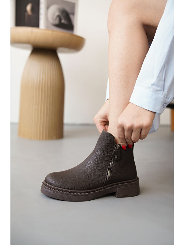 D0899 Soğuk Geçirmez Kışlık Kadın Bot & Bootie - Görsel 5
