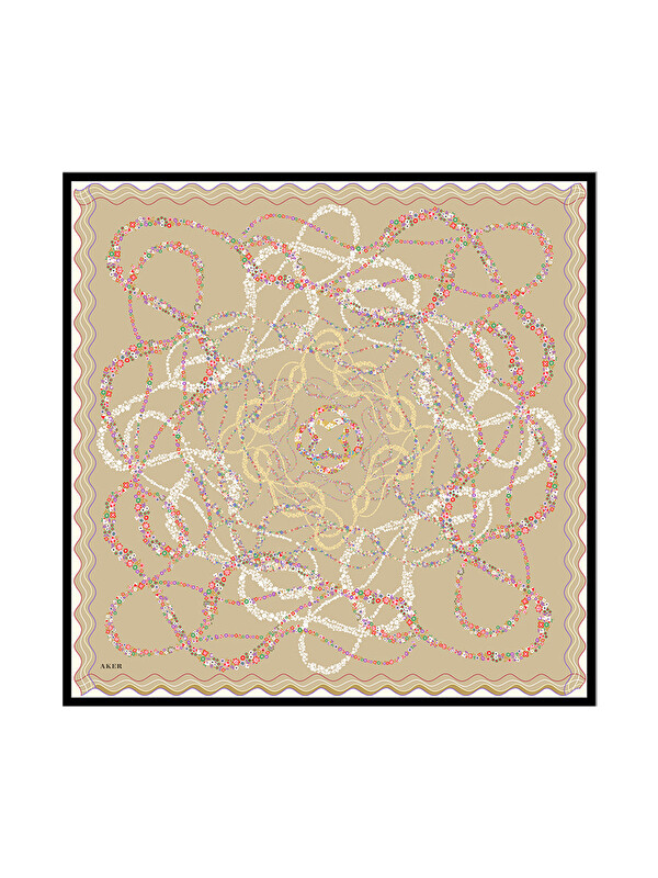 AKER Kemik 90X90 İpek Pamuk Eşarp