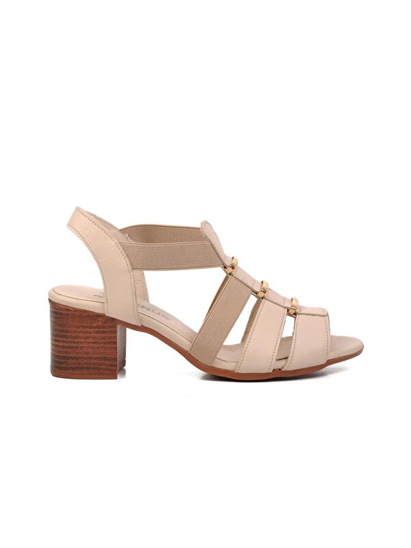 Venüs Siyah Venüs Hakiki 1857227Y Deri Kadın Topuklu Sandalet