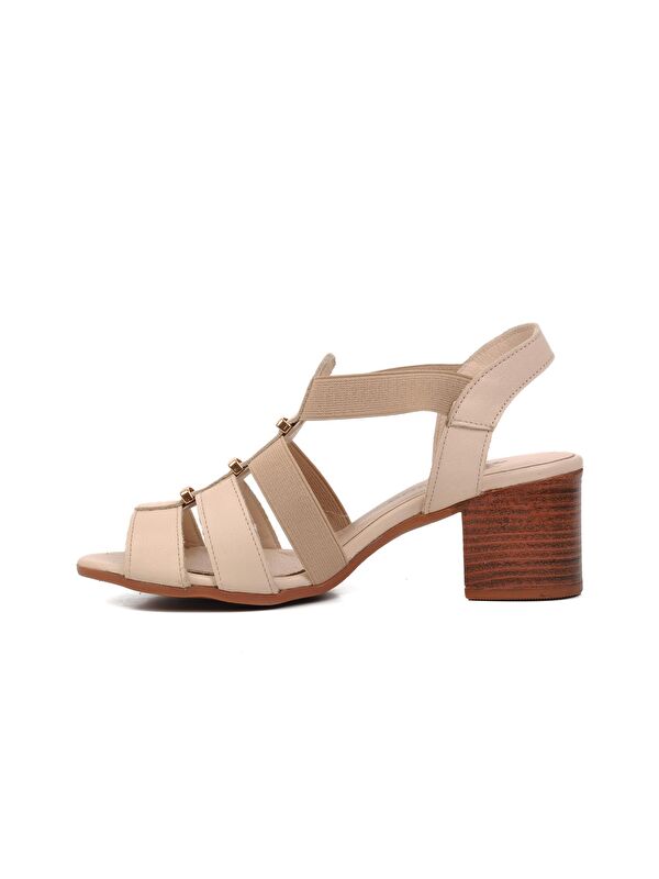 Venüs Siyah Venüs Hakiki 1857227Y Deri Kadın Topuklu Sandalet