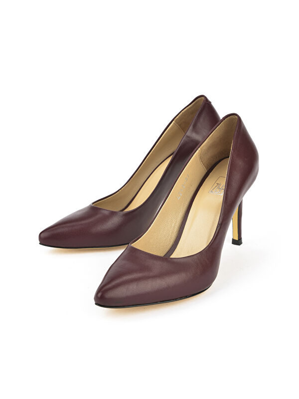 Kadın Hakiki Deri Topuklu Ayakkabı 1431030Z4292 Bordo - Görsel 6