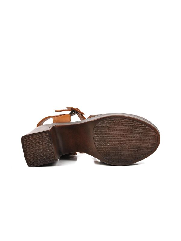 Taba Hakiki Deri Kadın Topuklu Sandalet 2217001Y - Görsel 6