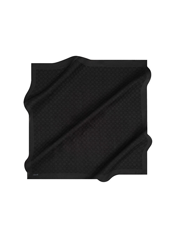 AKER Siyah 100X100 Elegance Monogram Eşarp