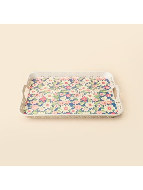 Evidea Kitchen Flower Oya Tepsi - Renkli - 32,5x23,5 cm