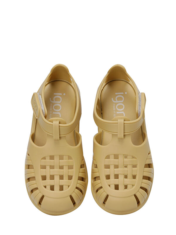 TOBBY SOLID Kahverengi Unisex Çocuk Düz Sandalet - Görsel 5