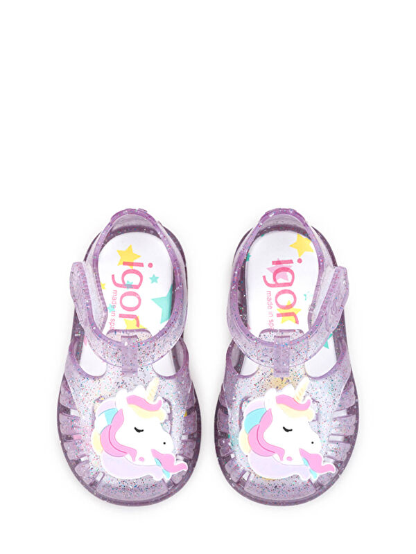 S10341 TOBBY UNICORNIO Gri Kız Çocuk Sandalet - Görsel 8