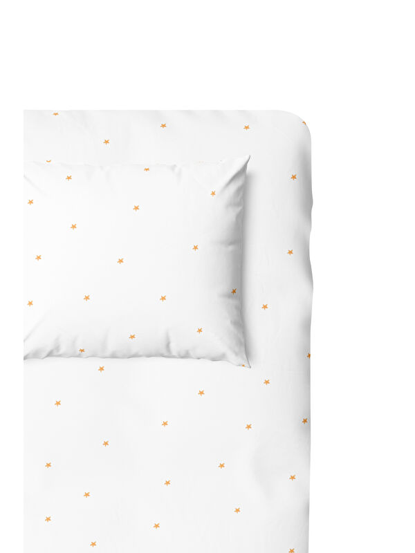 Casadora Baby Stars 100% Pamuk Saten Bebek Lastikli Çarşaf Seti - 70x140 cm + 35x45 cm